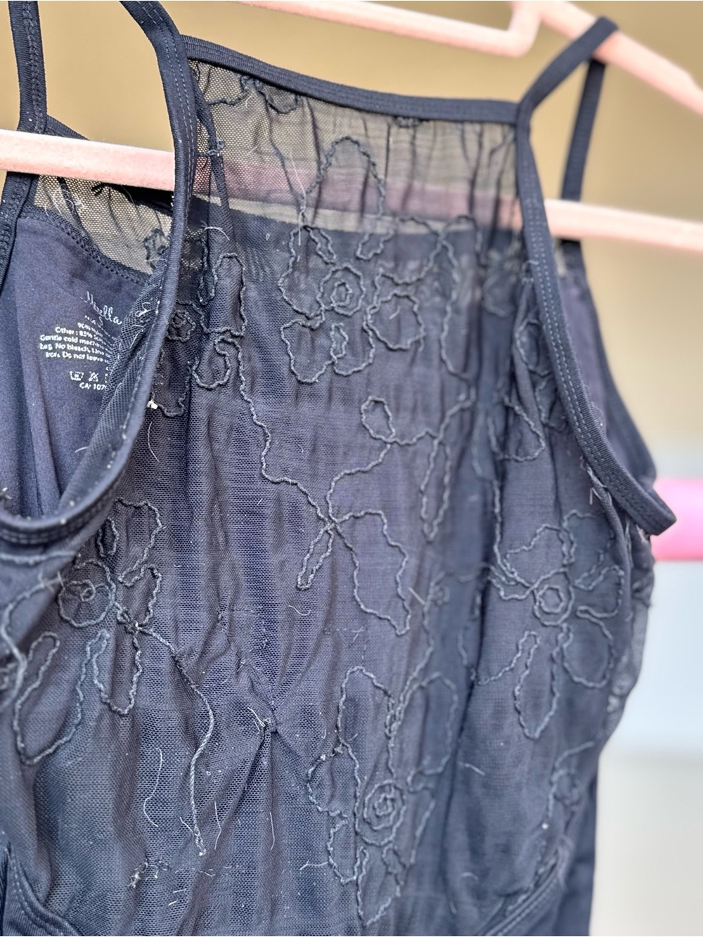Mirella Black Lace Mesh Dance Leotard - Picture 5 of 7